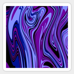 Abstract Purple, Dark Blue, and Black Paint Pour Swirls Design, made by EndlessEmporium Magnet